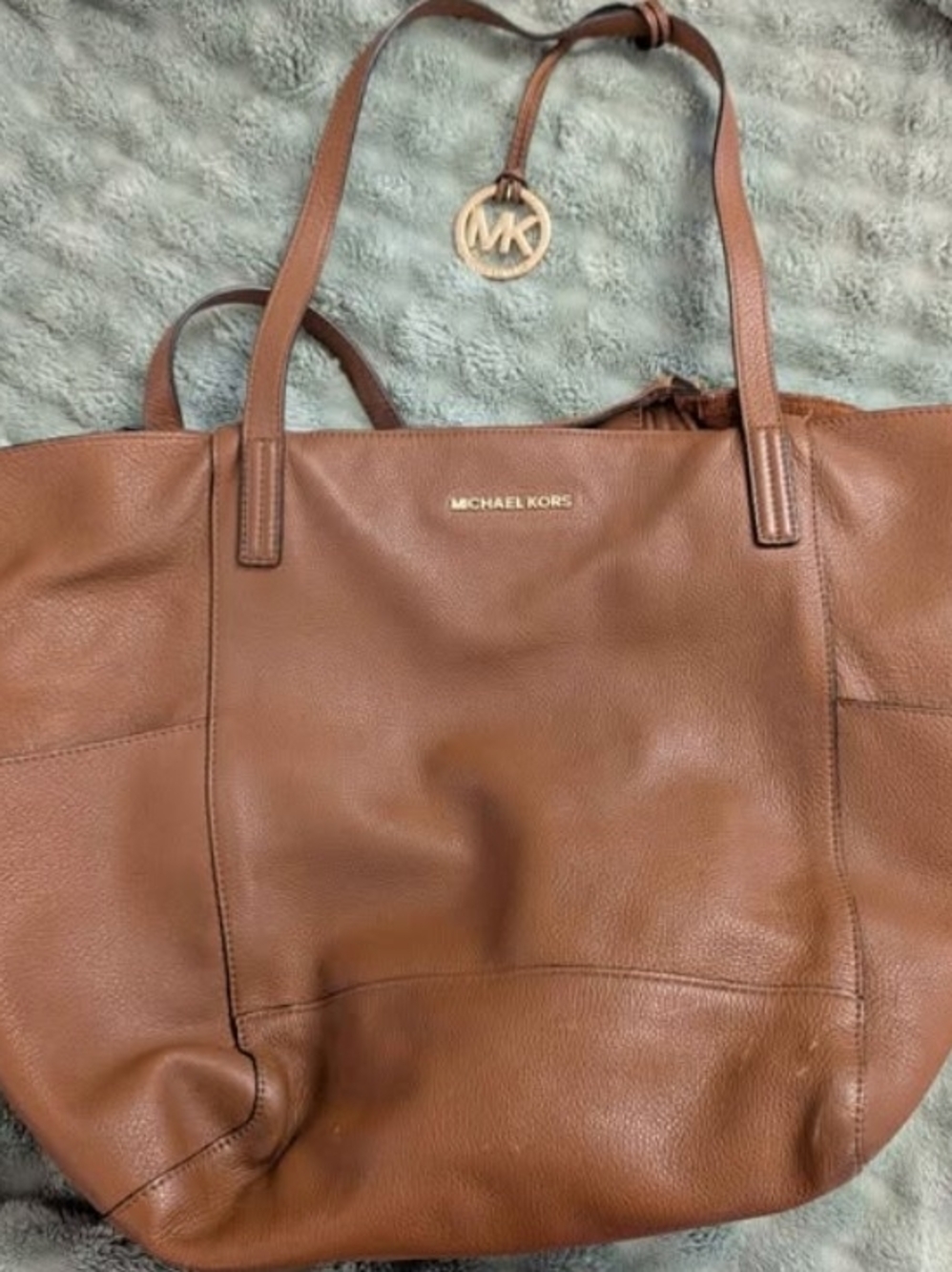 Michael Kors Cognac Leather Ashbury with Gold Accents